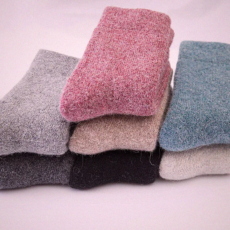 Women Wool Crew Thick Heavy Warm Thermal Cozy Fuzzy Soft Boot Socks Winter 5Pack